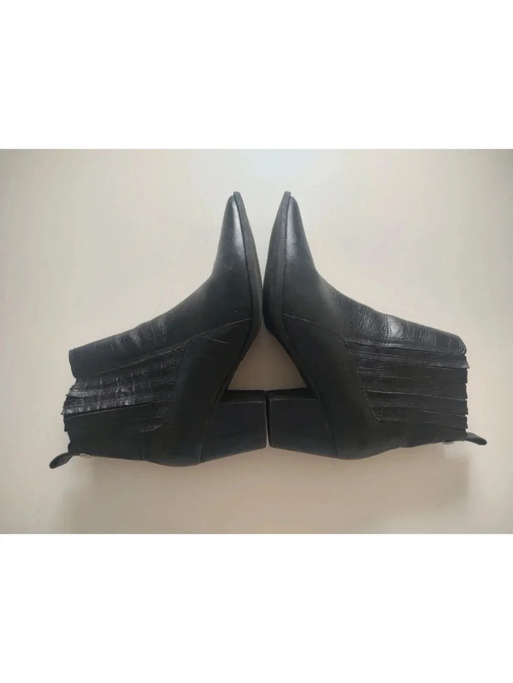 Hush Puppies Black Leather Ankle Boots Size 8
